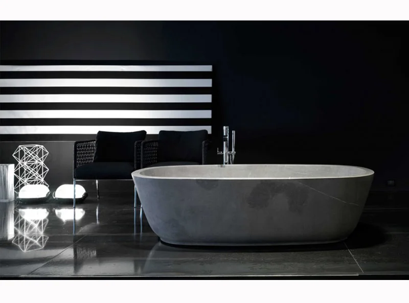 Antonio Lupi BAIA oval bath tub in Moon Stone BAIAPL