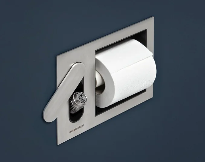 Antonio Lupi CartaIntenso Paper Built-In Wall Roll Holder and Hydroscope CARTAINTENSO