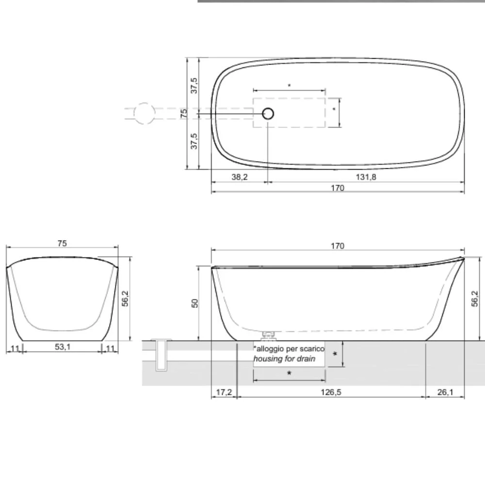 Antonio Lupi Dafne Oval Tub DAFNE