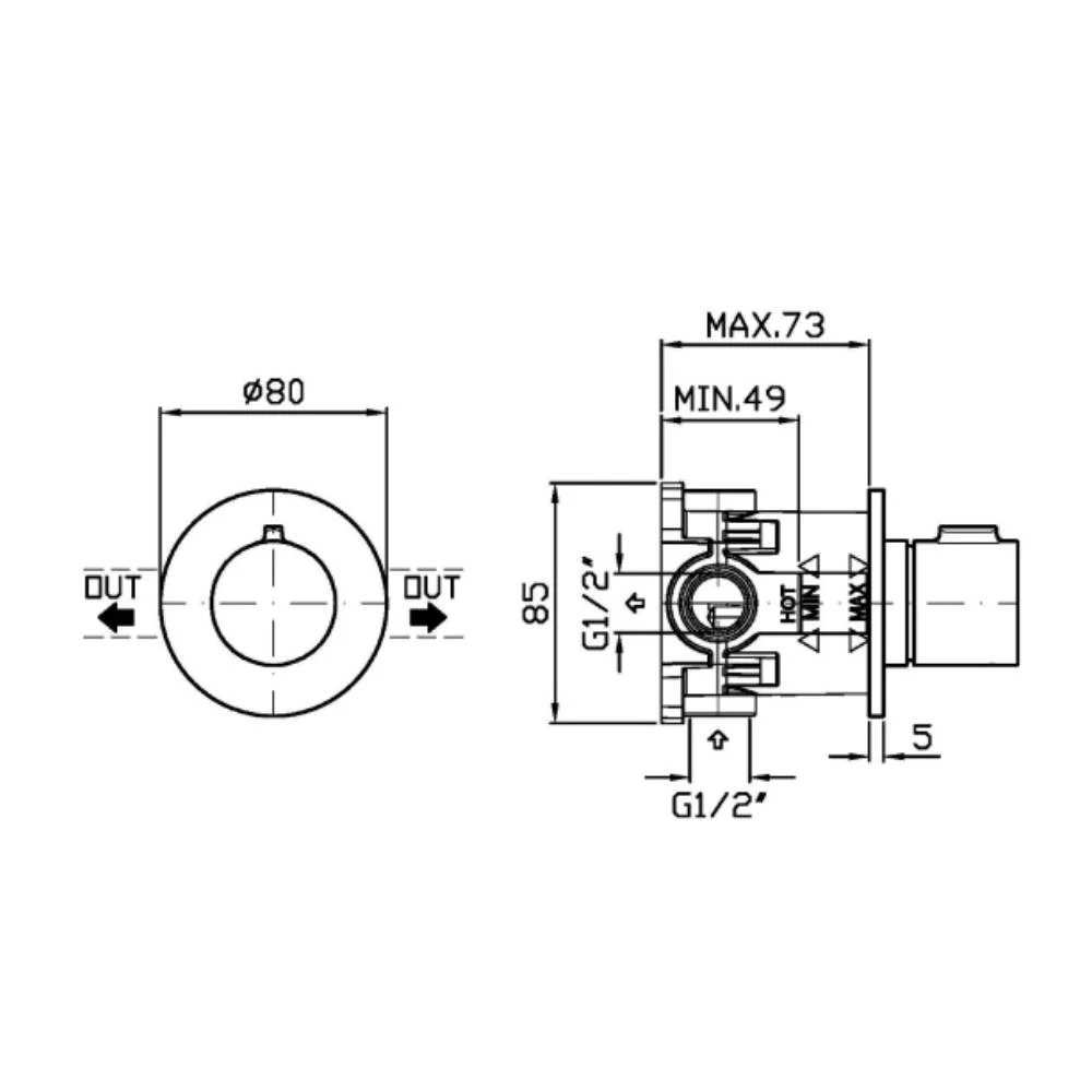 Zucchetti Pan S 2-Way Diverter Z94617
