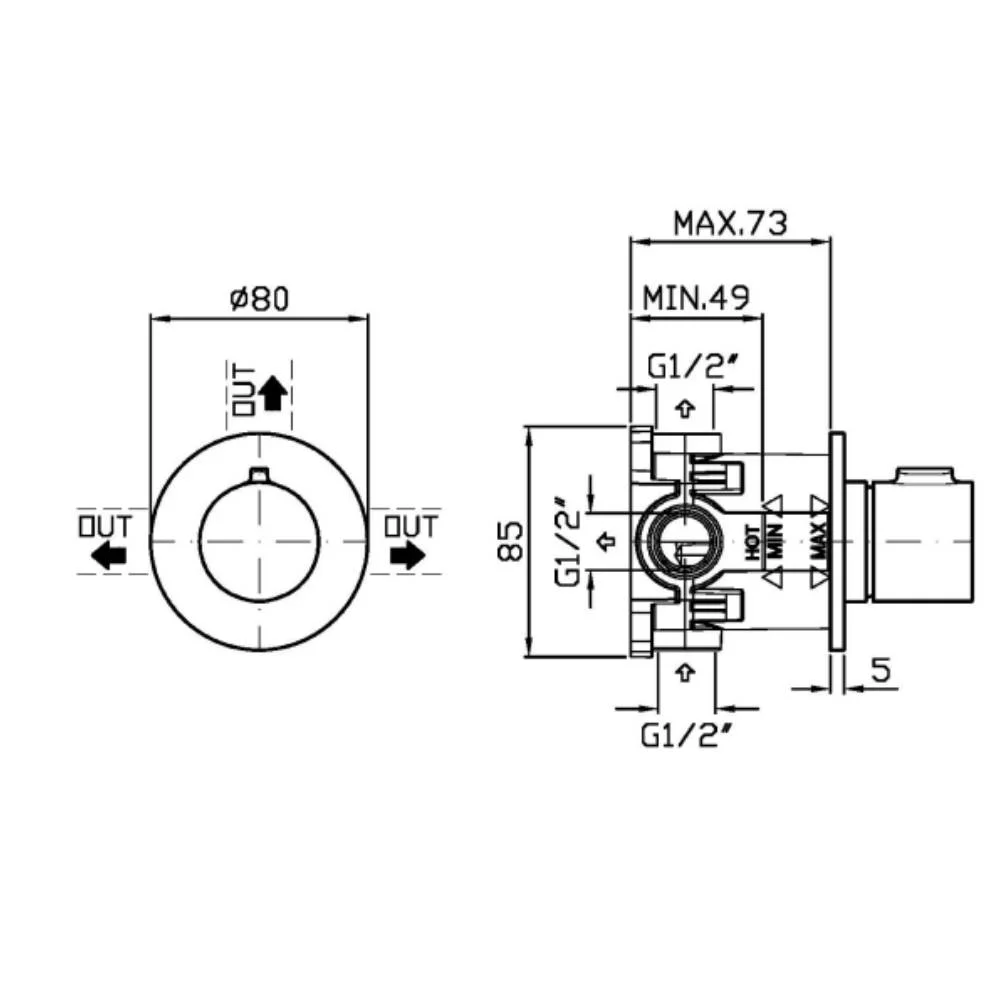 Zucchetti Pan S 3-Way Diverter Z94629