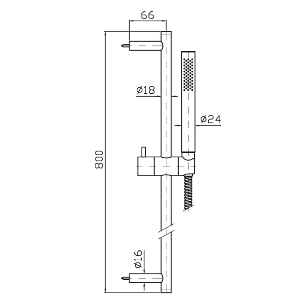 Zucchetti Pan S Complete Wall Mounted Rod Z95182