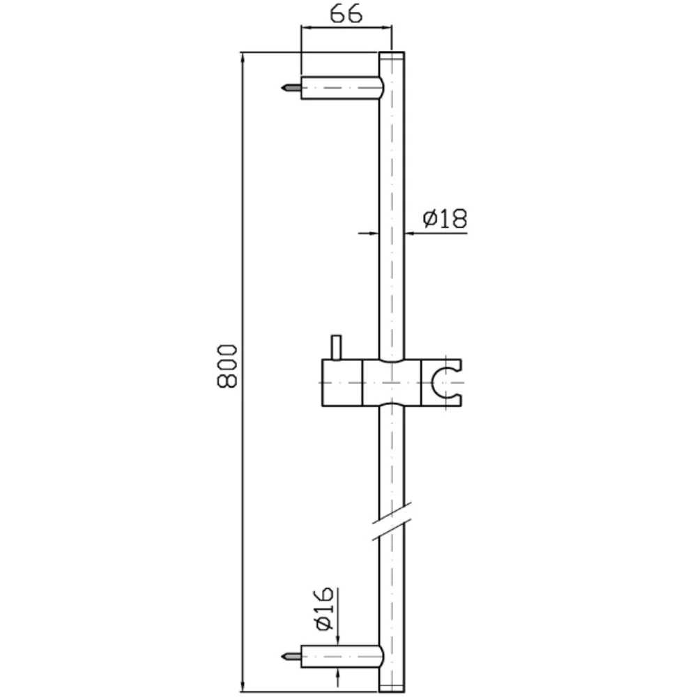 Zucchetti Pan S Single wall rod Z95201