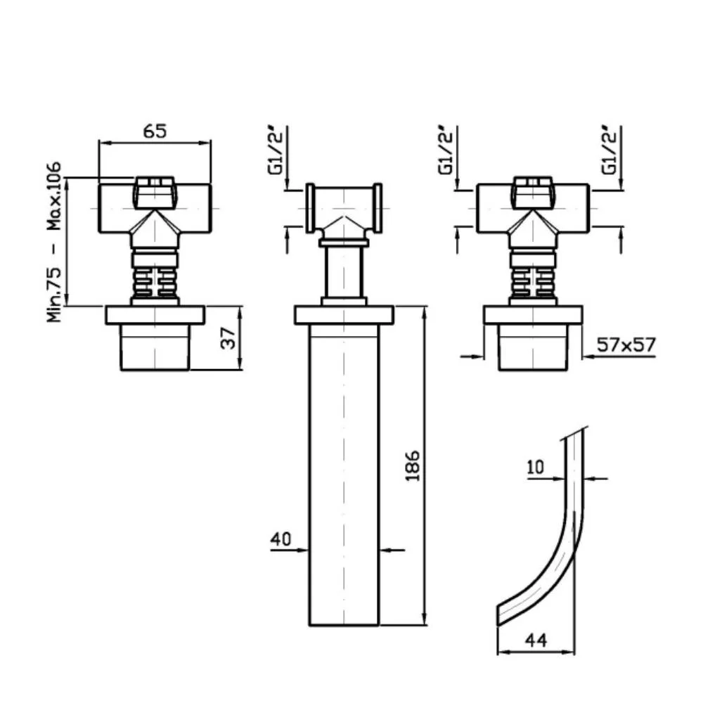 Zucchetti Aguablu 3-Hole Basin Mixer ZA5699