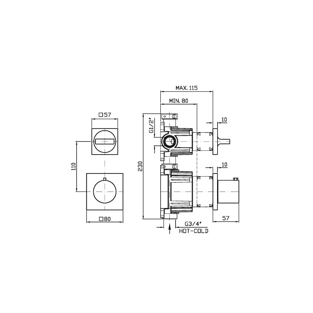 Zucchetti Aguablu Thermostatic Shower Mixer ZA5801