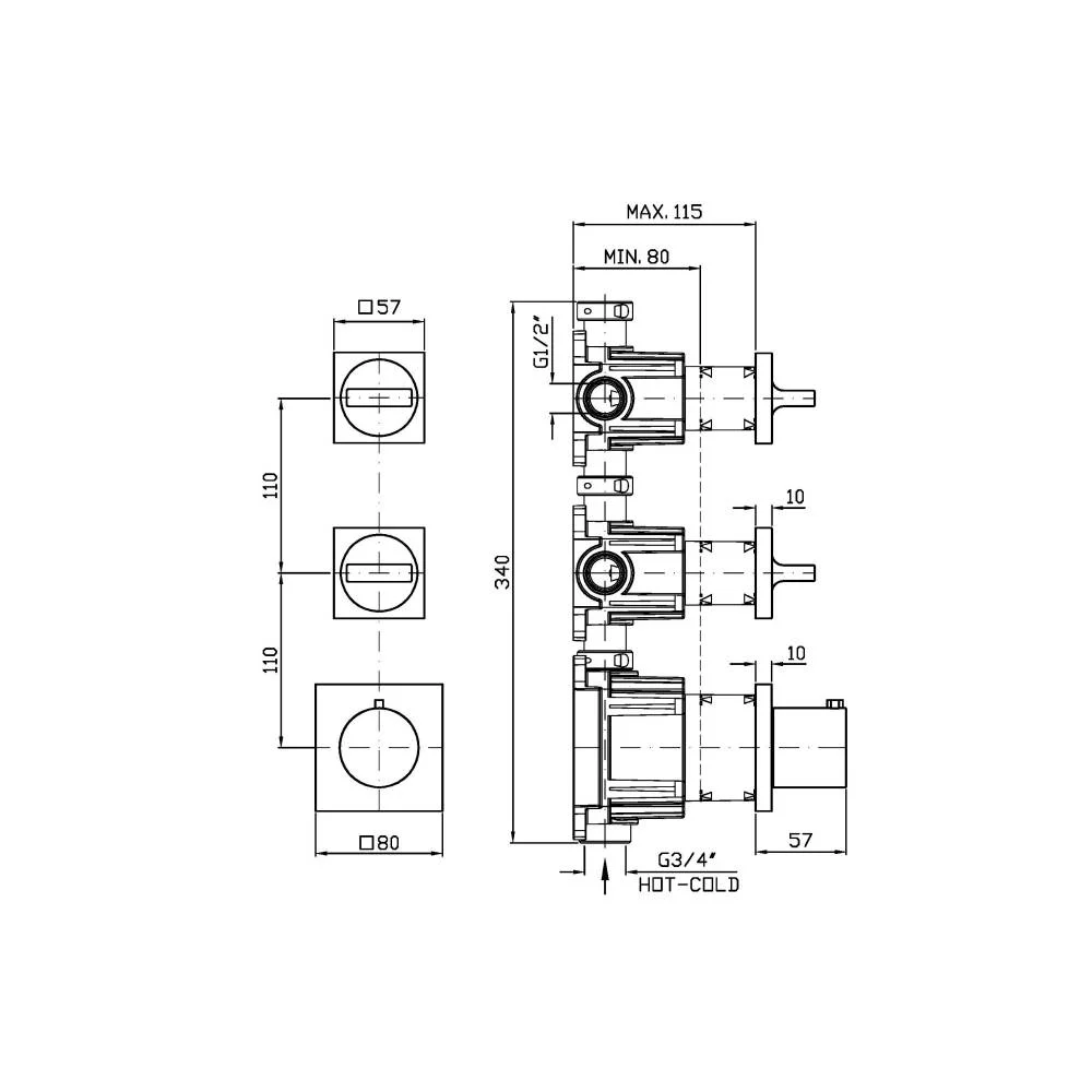 Zucchetti Aguablu Thermostatic Shower Mixer ZA5802