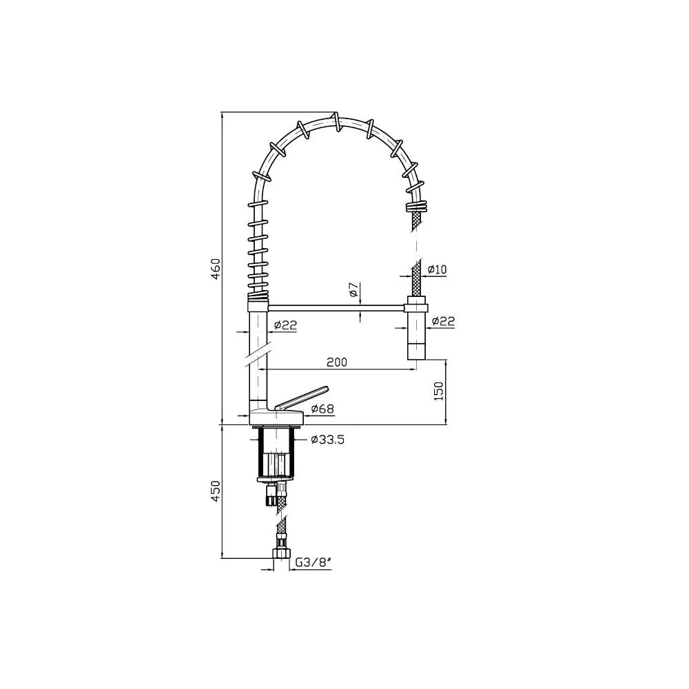 Zucchetti Isy22 Single-lever sink mixer with swivel shower head ZIS1270