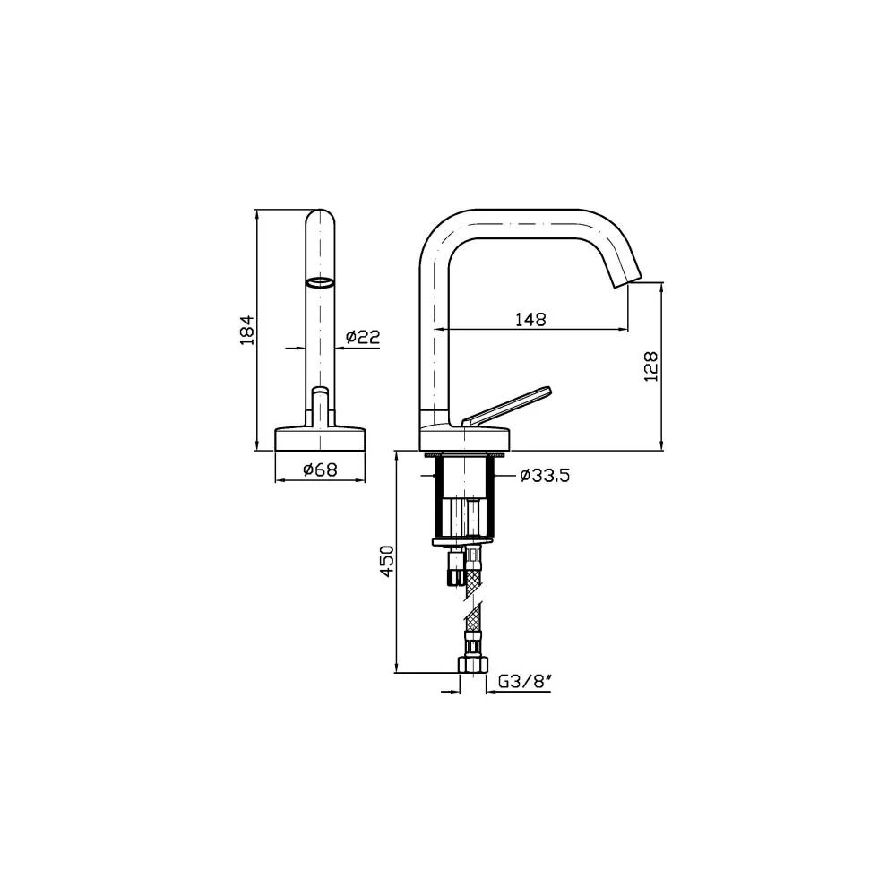 Zucchetti Isy22 Single-lever basin mixer ZIS1400