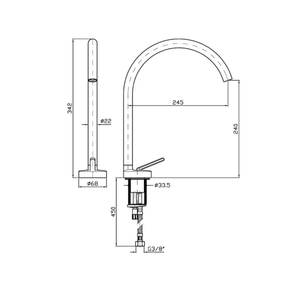 Zucchetti Isy22 Single-lever basin mixer ZIS1404