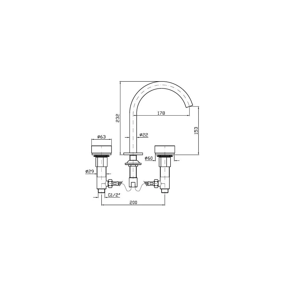 Zucchetti Isy22 3-hole basin mixer ZIS4340.P91