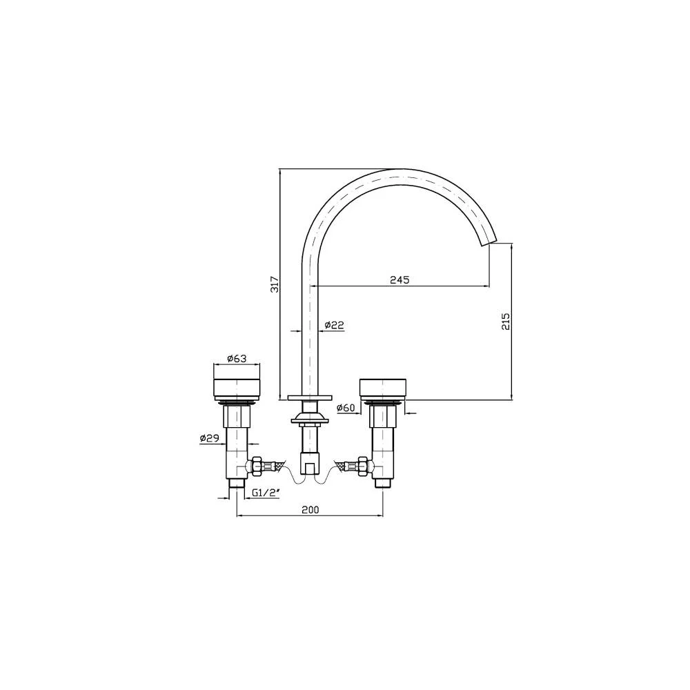 Zucchetti Isy22 3-hole basin mixer ZIS4341.P91