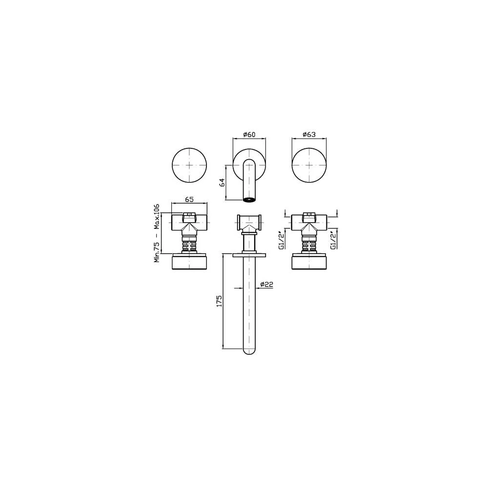 Zucchetti Isy22 3-hole basin mixer ZIS4640.P91