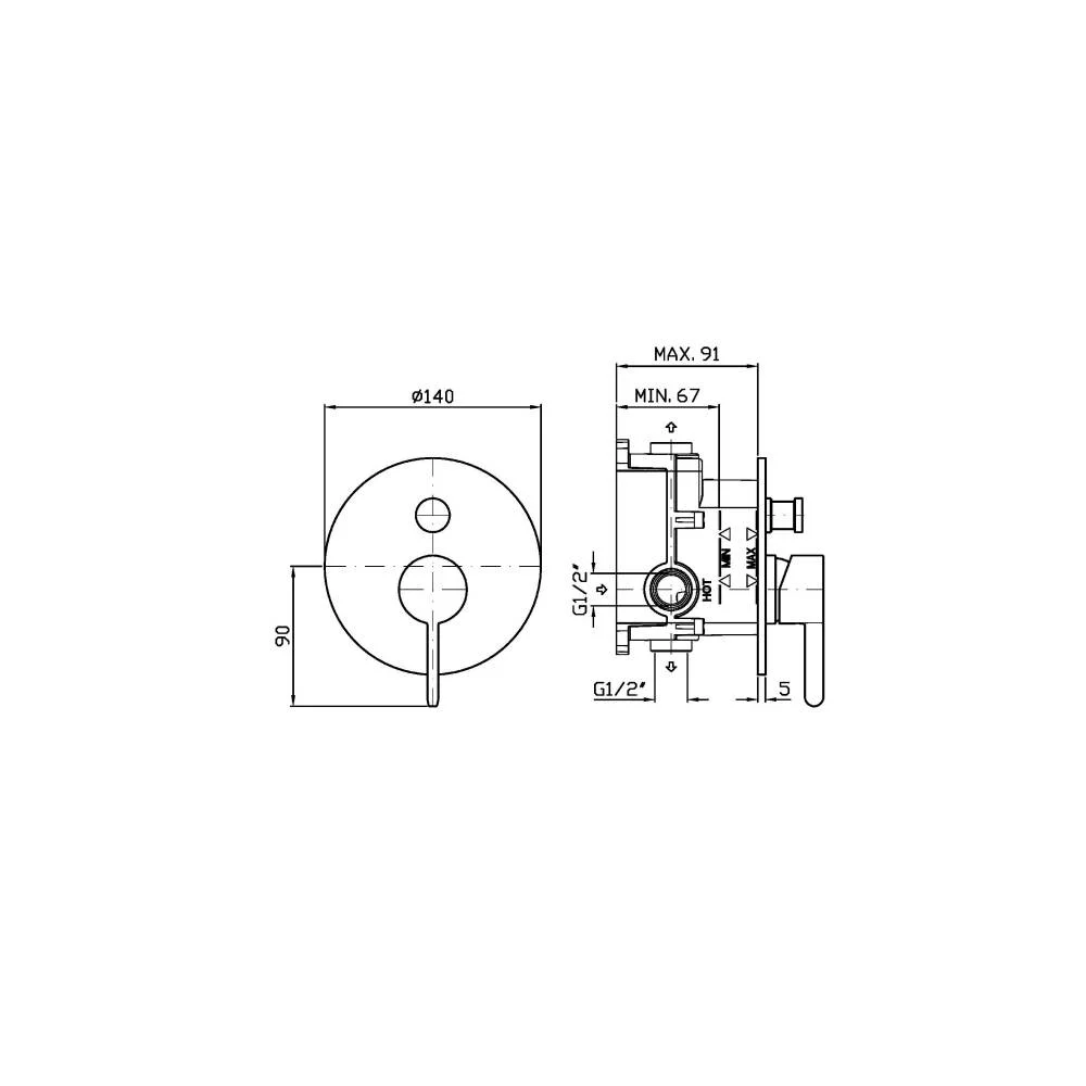 Zucchetti Isy22 Single-lever bath-shower mixer ZIS775