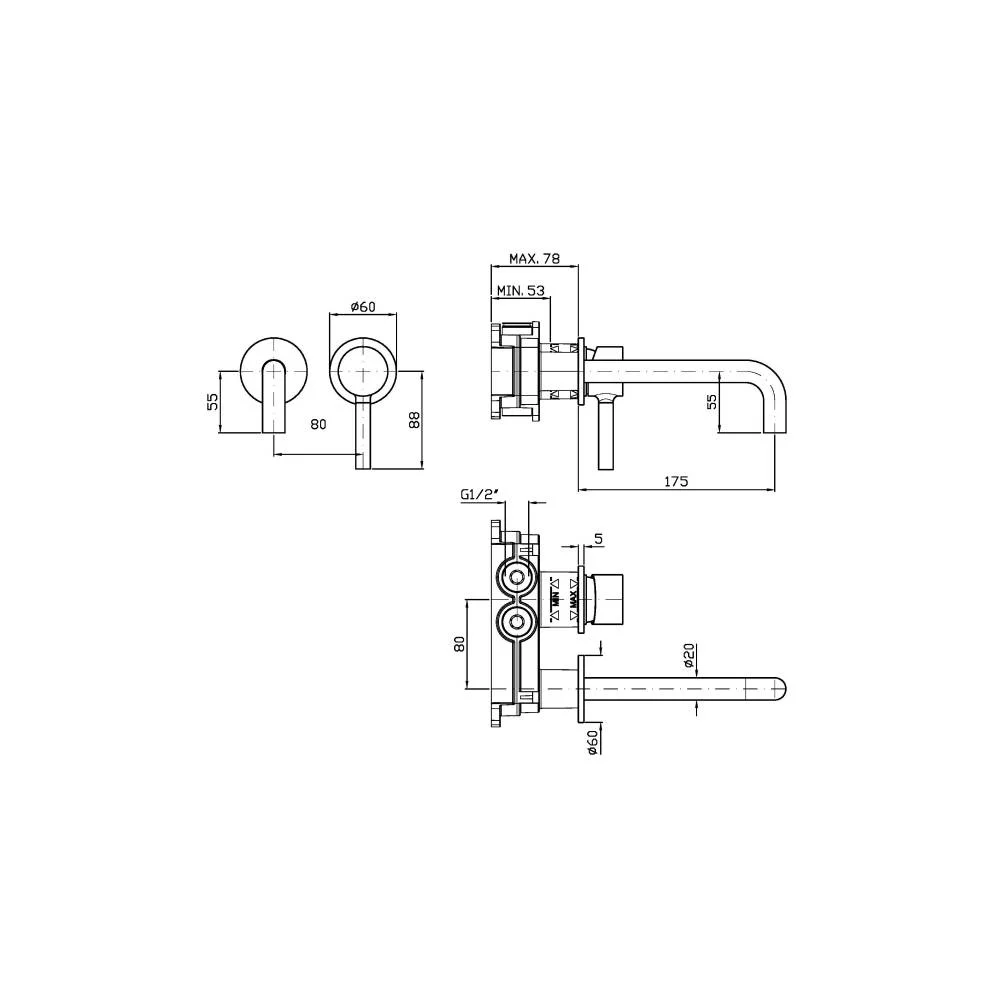 Zucchetti Pan 2-Hole Sink Mixer ZP6030