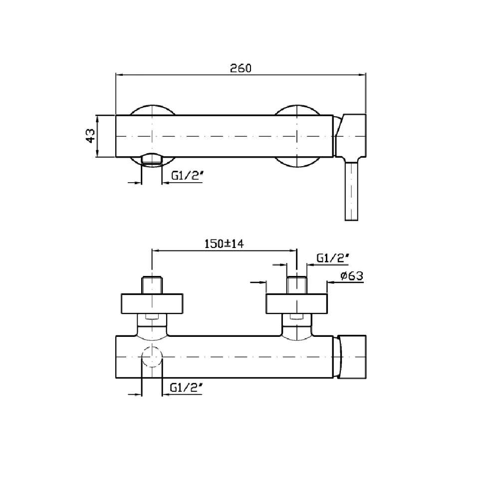 Zucchetti Pan External Single Lever Shower Mixer ZP6076