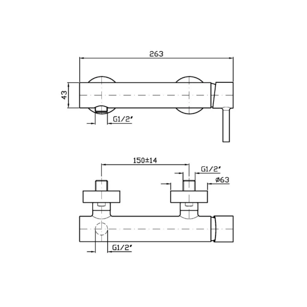Zucchetti Pan S External Single Lever Shower Mixer ZPA076