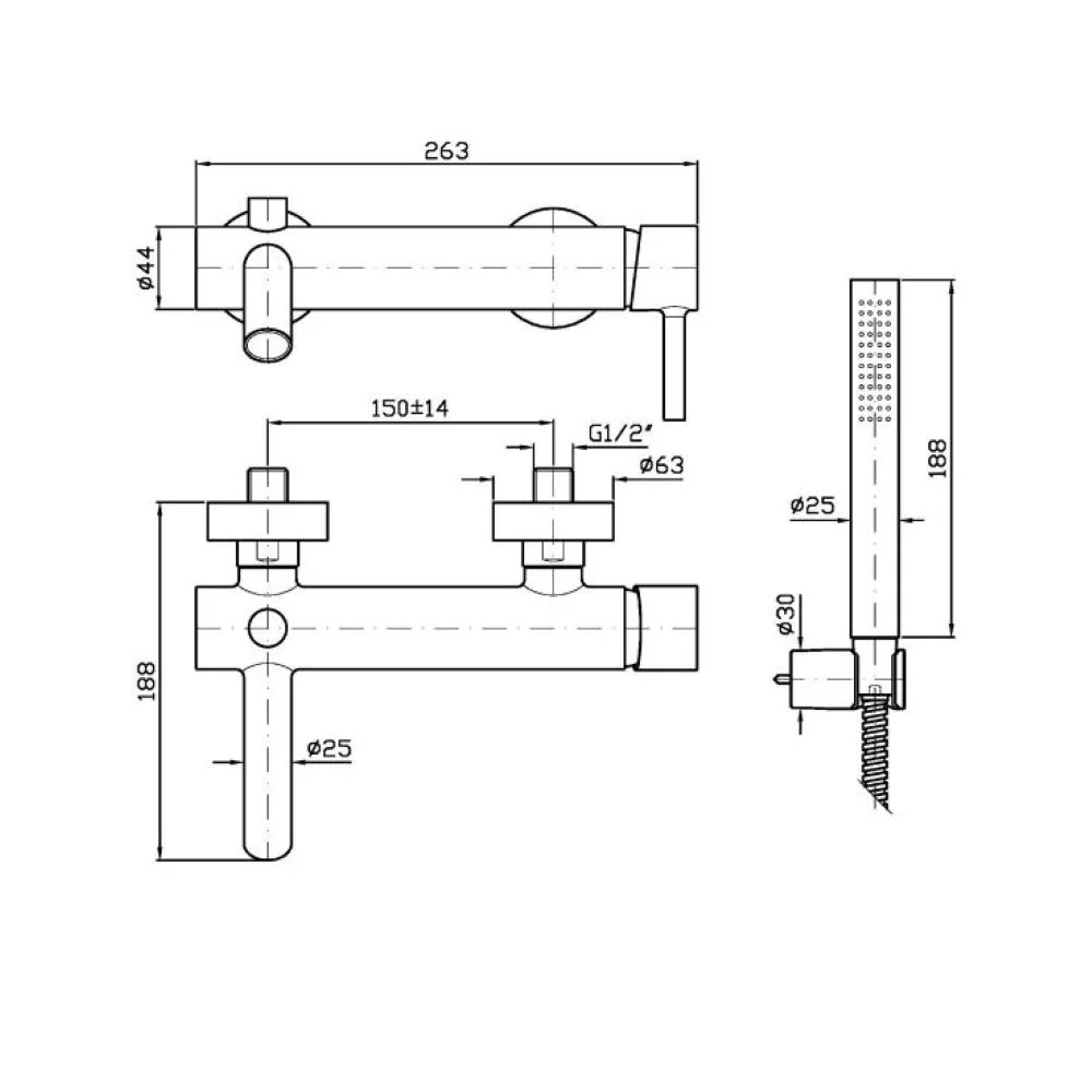 Zucchetti Pan S External single-lever bath/shower mixer ZPA139
