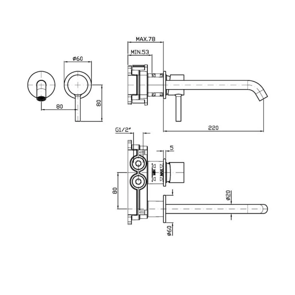 Zucchetti Pan S 2-hole single-lever basin mixer ZPA431