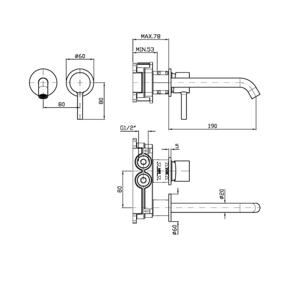 Zucchetti Pan S 2-Hole Single-Lever Basin Mixer ZPA432