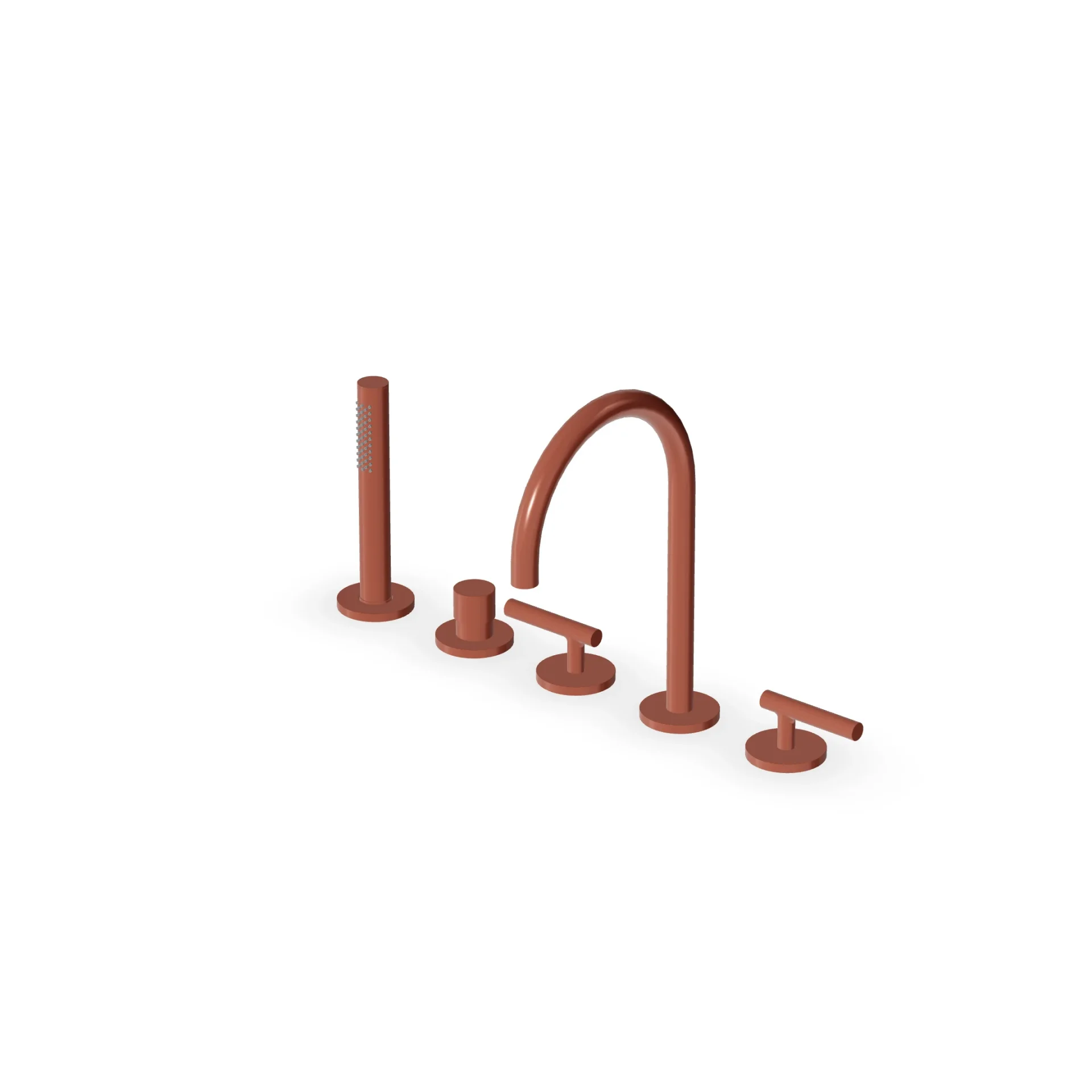 Zucchetti Pan S 5-hole deck-mounted bath mixer ZPA5514