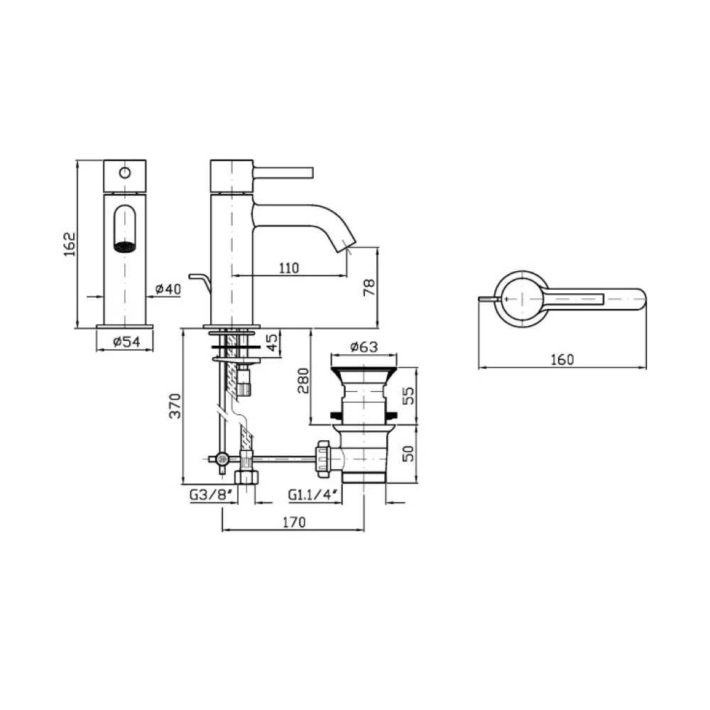 Zucchetti Pan S Single-lever basin mixer ZPA551
