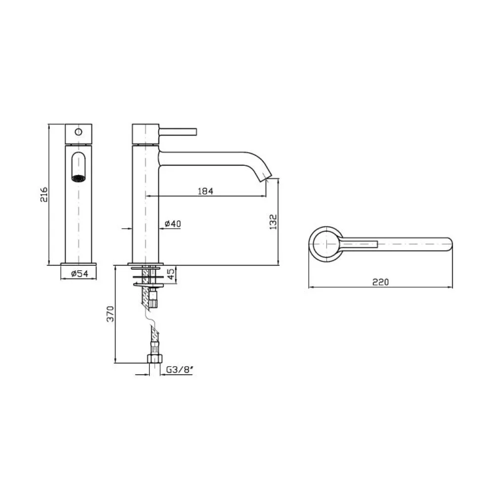 Zucchetti Pan S Single-lever basin mixer with extended spout ZPA553