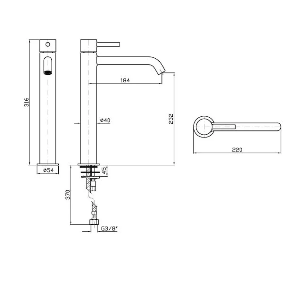 Zucchetti Pan S Single-lever basin mixer with high spout ZPA554