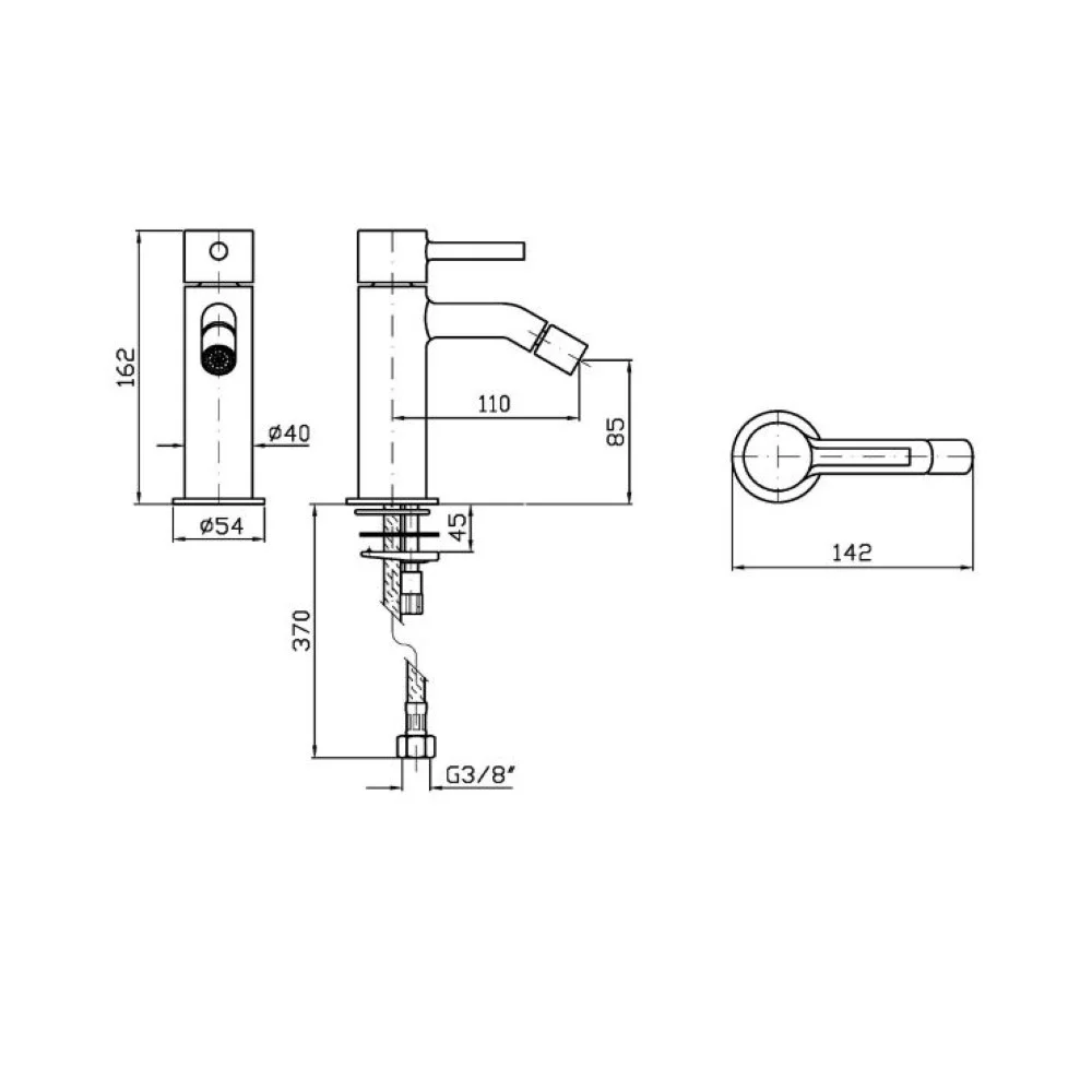 Zucchetti Pan S Single-lever bidet mixer ZPA569