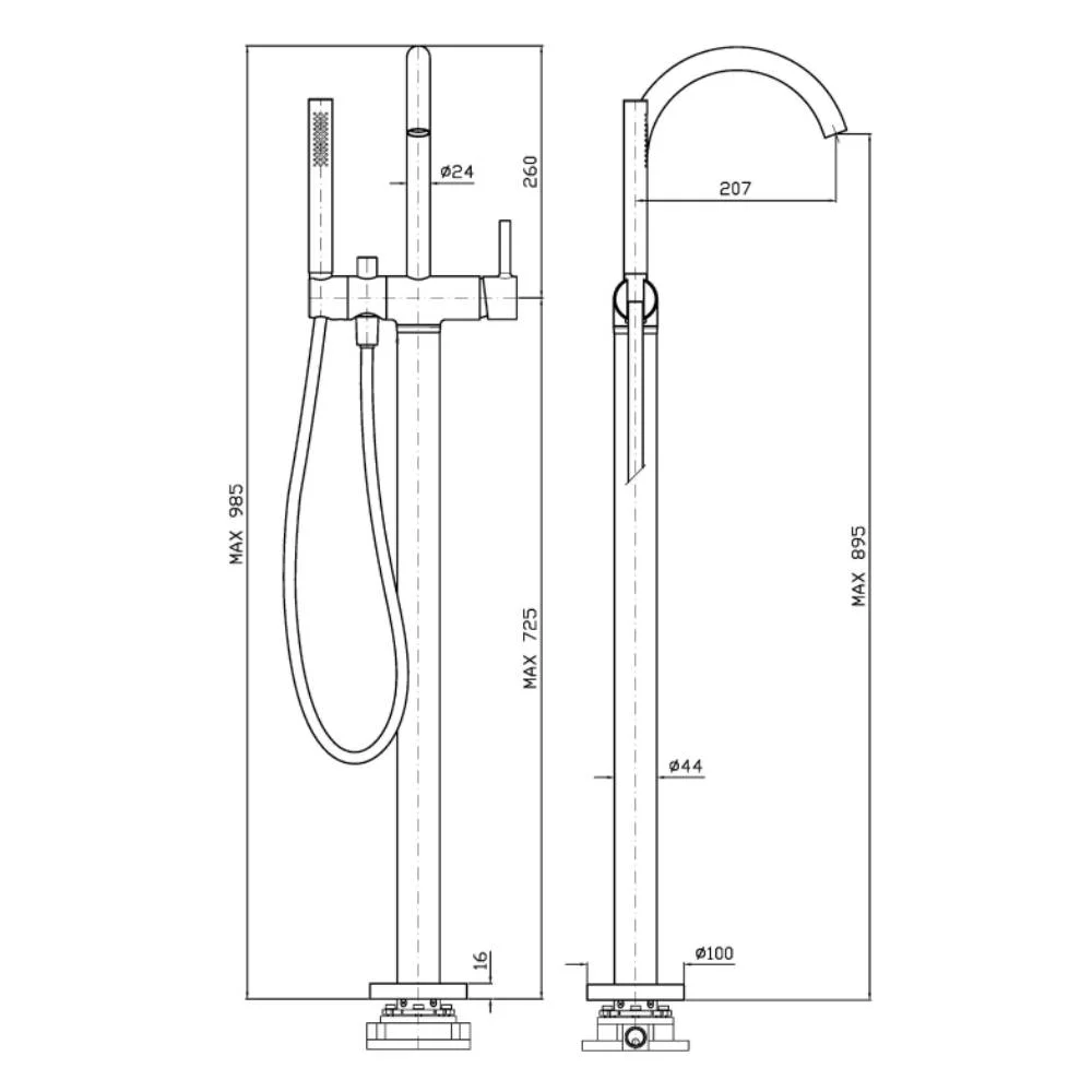 Zucchetti Pan S Single-lever bath mixer and shower set ZPA748